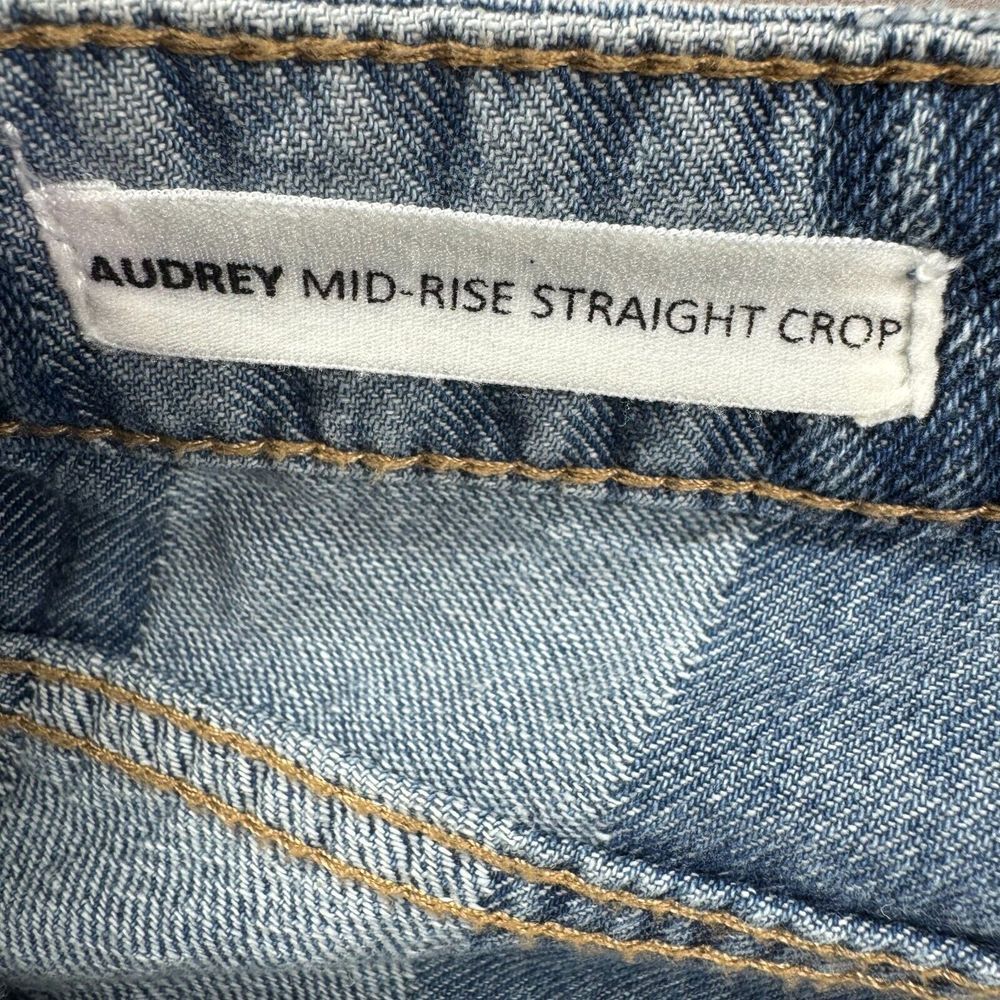 Tribal Jeans Womens 2 Audrey Mid Rise Straight Color Block‎ Denim Soft Crop Y2K - Picture 8 of 15